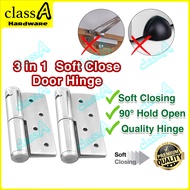 ClassAHW Quality 4 inch Stainless Steel Soft Close Closing Door Hinge Heavy Duty Mechanism Ensel Pintu Kayu Rumah(2PCS)