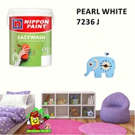 7236 J (CHI) P.WHITE ( 5L ) Nippon Paint Interior Vinilex Easywash Lustrous / EASY WASH / EASY CLEAN