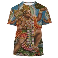 3D Hindu God Shiva Printed Ganesha Graphic T Shirt  Hanuman Casual Men T-shirts Vintage Tops 90s Aes