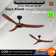 【Bilah Kipas Kayu】Kipas 42/52/60 inci, kipas senyap , motor arus terus, dengan alat kawalan jauh, se