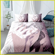 Anime NARUTO Bedsheet pillow case Comfortable Uzumaki Washable 3IN1 double bed Sheet Pillowcase Set