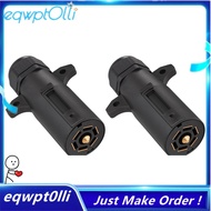 eQQ7 Pin Trailer Plug Waterproof, Round RV-Style 7 Way Trailer Plug, Detachable 7 Pin Trailer Connec