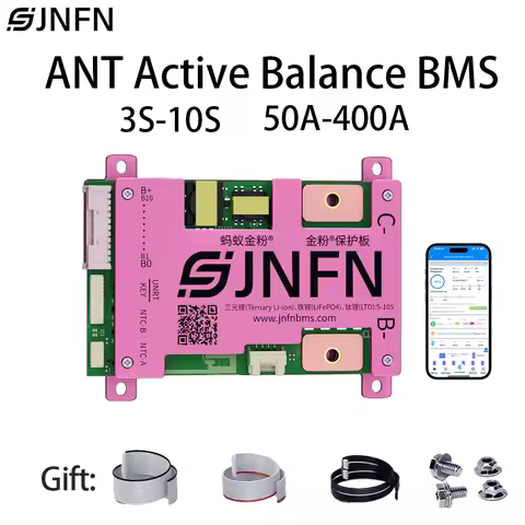ANT BMS 3S 4S 5S 6S 7S 8S 10S 1A Active Balance 12V 24V 36V 50A-400A Lifepo4 Li-ion Bluetooth RS485 
