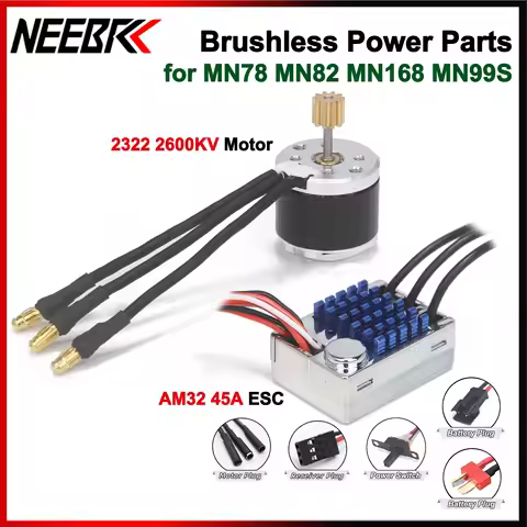 2322 2600KV Outrunner Brushless Motor AM32 45A ESC Original SM3.0/T Plug for MN82 MN168 MN78 MN99S U