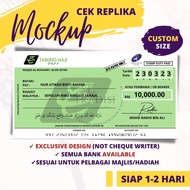 💕Replika Cek Hantaran💕 Print on photo paper |  Wedding Mockup Cheque | Cek Palsu Mas Kahwin Murah Ca