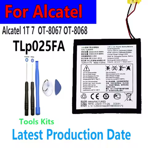 New Original TLp025F7 TLp025FA Battery For Alcatel 1T 7" OT-8068 Mobile Phone+Free tools