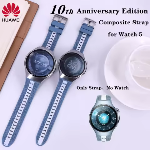 Original Huawei 10th Anniversary Edition Strap for Huawei Watch 5 22mm 18mm Vegan Leather and Fluoro