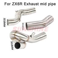 For KAWASAKI ZX6R ZX10R Z750 Z800 Exhaust Slip on Motorcycle Middle Pipe Modified Motorcross Stainle