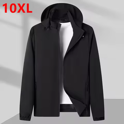 Large size jacket plus size men's spring autumn new outdoor leisure big yards hooded men's jacket to