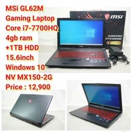 MSi GL62MGaming LaptopCore i7-7700HQ