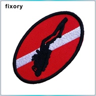 fixory 70x45mm Scuba Diver Down Flag Patch Dive Patches - Clothes, Jeans, Jackets,