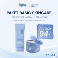 PAKET Light+ by Wardah Low pH Nano Niacinamide Hyaluronic Zinc Whip Face Wash 100ml Hydrashot Intens