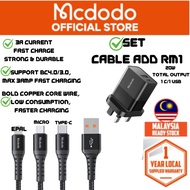 【1yr Warranty】 MCDODO Strong SR Nylon Braided USB to L Type C Micro Data Cable 1M CA 2261 2271 2281 