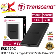 TRANSCEND ESD270C USB 3.1 GEN 2 PORTABLE SSD 3D NAND EXTERNAL SOLID STATE DRIVE WITH USB-C INPUT - 2