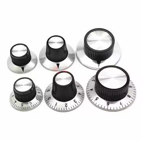 2Pcs Black with Silver Potentiometer Control Knob Volume Audio Electric Guitar Bass Screw Type23x14m