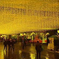8m long flashing led curtain string that falls 60cm to decorate falling rain