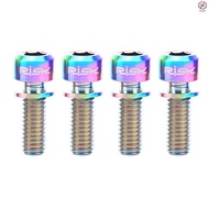 RISK 4PCS M6×18/20mm Titanium Ti Bolts Screws for MTB Disc Brake Caliper with Adaptor Spacer