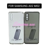 CASE CLEAR AIR BAG SAMSUNG A02 M02 SILICONE CASING TRANSPARENT BLACK WHITE PRECISIONBENING + SOFTCAS
