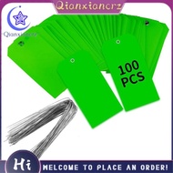 100 Pieces 4 3/4Inch X 2 3/8Inch Plastic Shipping Tags with Wires Blank Labeling Tags Waterproof Han