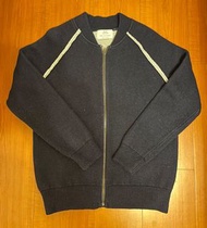 Wool Navy coach jacket 羊毛外套 棒球外套 針織毛衣 vintage 韓國選貨 正韓 簡約 非muji Uniqlo