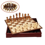 Large Chess Set Game Adults Kids Board Chess, Wooden Chess Set with Chess Pieces, Portable e Boar