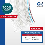 CB Hoses Wired Spring Hose Per Feet Clear PVC Tube Pipe Embedded Steel Wire  3/4" 1"  1-1/4" 1-1/2" 