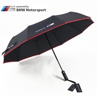 BMW Original Umbrella 4S ร่มยาวแบบพับได้แบบอัตโนมัติ ร่มกันแดด ร่มกันฝน ร่มสำหรับรถยนต์ BMW ระดับไฮเ