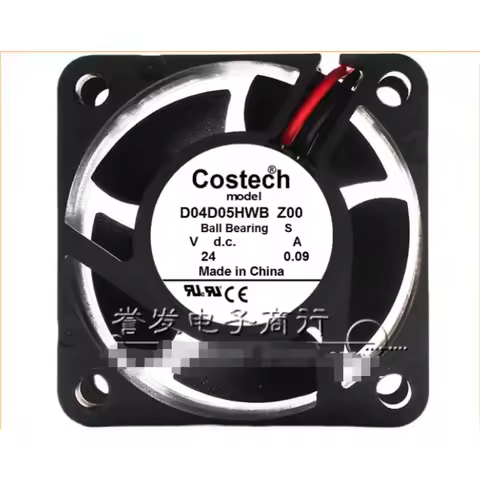COSTECH D04D05HWB DC 24V 0.09A 40x40x20mm 2-Wire Server Cooling Fan