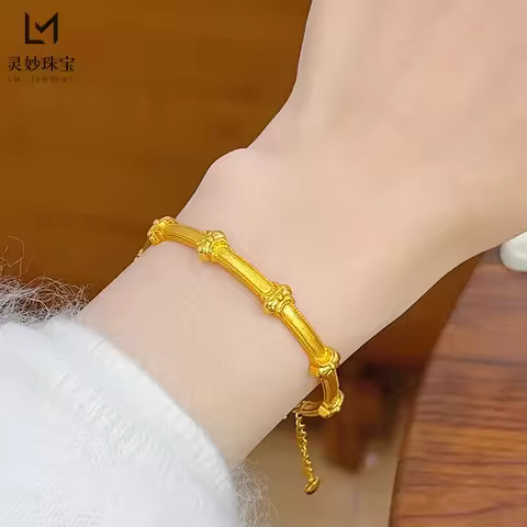 Fashion boutique 9999 24K real gold ancient sand gold brushed iris bracelet three-dimensional carvin