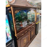 Aquarium kabinet ukiran kayu jati