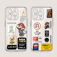 Q version Mario Transparent shell Phone Case for Samsung A52 A53 A54 A55 A33 A34 A35 A36 5G A42 A50 