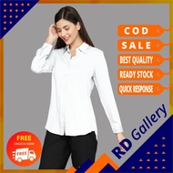 Kemeja Putih Wanita Lengan Panjang Polos Basic Baju Kerja Hem Kantor