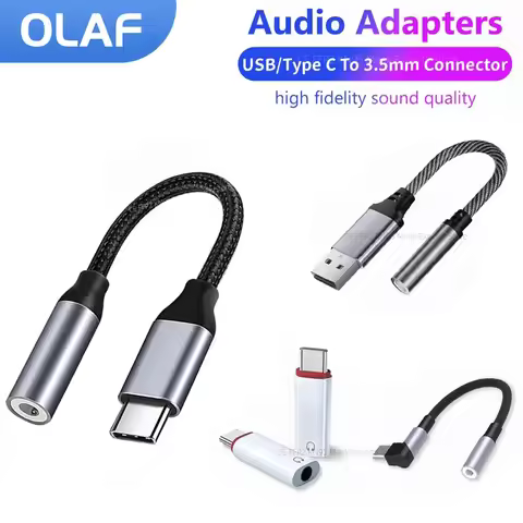 Olaf Type C/USB To 3.5mm Aux Adapter Type C 3 5 Jack Audio Cable USBC Earphone Cable Converter for X