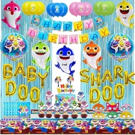 10PCS Shark Baby Latex Balloon Baby SharThemed Birthday Party Supplies,Baby Shar Birthday Party Decorations for Boys and Girls