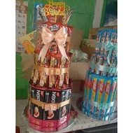 SALE TERBATAS!!! Snack Cake Tower Kado Ultah dengan Uang Tarik PACKING