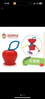 9.5成新【美國Grapple】小蘋果玩具吸盤 玩具掛繩/固齒器/餐桌吸盤/寶寶玩具繩子 /蘋果吸盤
