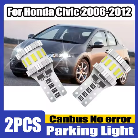 2PCS Canbus No error W5W T10 Parking Light Bulbs 6000K White 6W 12V Plug and Play For Honda Civic 20