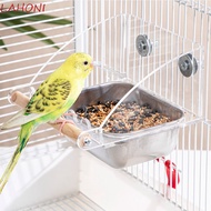 CURTES Cage Mounted Bird Feeder, Acrylic Anti Splashing Bird Food Dispenser, Bird Supplies Large Cap