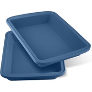 Sunsetbaby Silicone Bakeware Cake Pan, Rectangular Baking Dish with Handles, Compatible with Fancy P