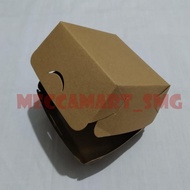 Burger Box Brown Cardboard/ 50 pcs (Size 10 x 8.5 x 7)