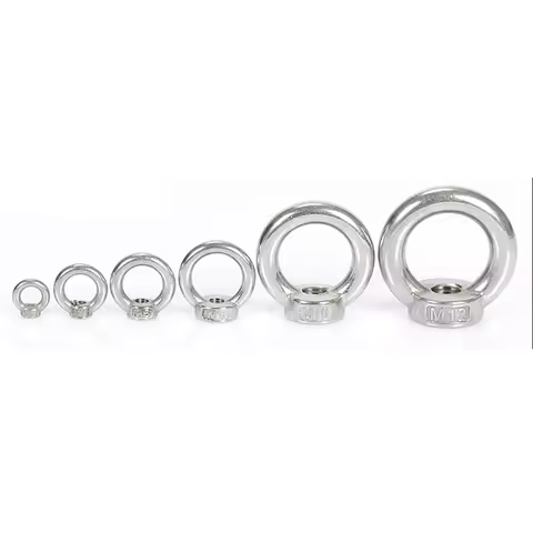 304 Stainle 10pcs M3 M4 M5 M6 M8 M10 M12 Eye Nut Stainless Steel Marine Lifting Eyenut Ring Nut Loop