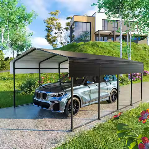 13x20FT Heavy Duty Metal Carport Galvanized Steel Roof Multi Shelter Outdoor Portable Garage Car Boa