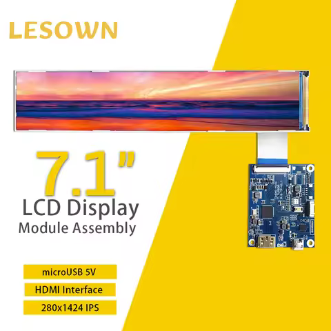 LESOWN LCD Panel Display Long Strip Slim Screen 7.1inch 280x1424 IPS HDMI 400cd/m2 MIPI 4LANE Interf