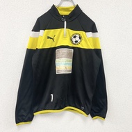 古著PUMA黑色半拉鍊運動外套/運動衫，大號 Logo，小號