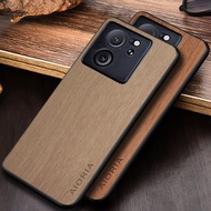 Case for Xiaomi 13T Pro funda bamboo wood pattern Leather back cover for xiaomi 13t pro case capa