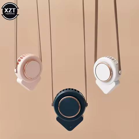 Mini Necklace Fan Bladeless Handheld Fan Portable USB Rechargeable Personal Neck Fan Speed Adjustabl
