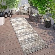 Rugshop Distressed Geometric Indoor/Outdoor Runner Rug 2' x 7' Beige