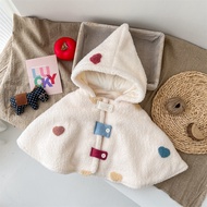 Baby Cloak Autumn Winter Clothes Newborn Baby Outing Cloak Plus Velvet Windproof Hug Quilt Fashionab