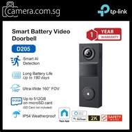 TP-Link Tapo D205 Smart Doorbell Mini 2K/3MP Night Vision/Waterproof/Two-Way Audio/AI Detection