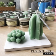 AT-🚀Aromatherapy CandlediyMaterial Succulent Candle Aromatherapy Gypsum Mold Simulation Cactus Ball Plant Succulent Mold